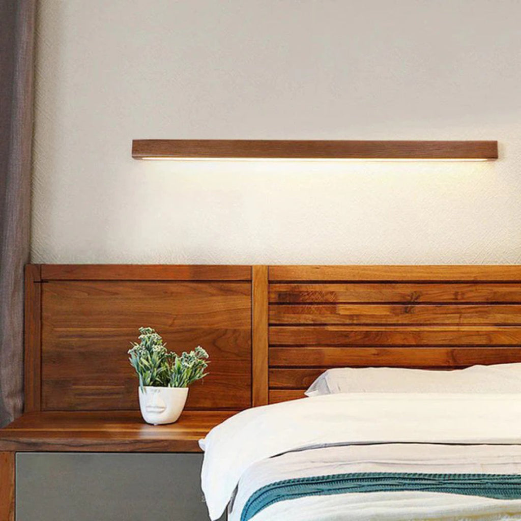 Minimalist Wooden Linear Wall Light