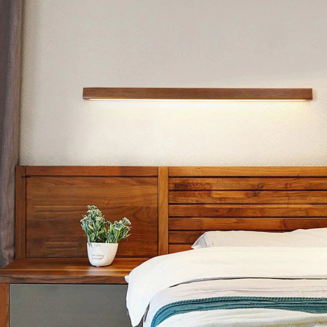 Minimalist Wooden Linear Wall Light