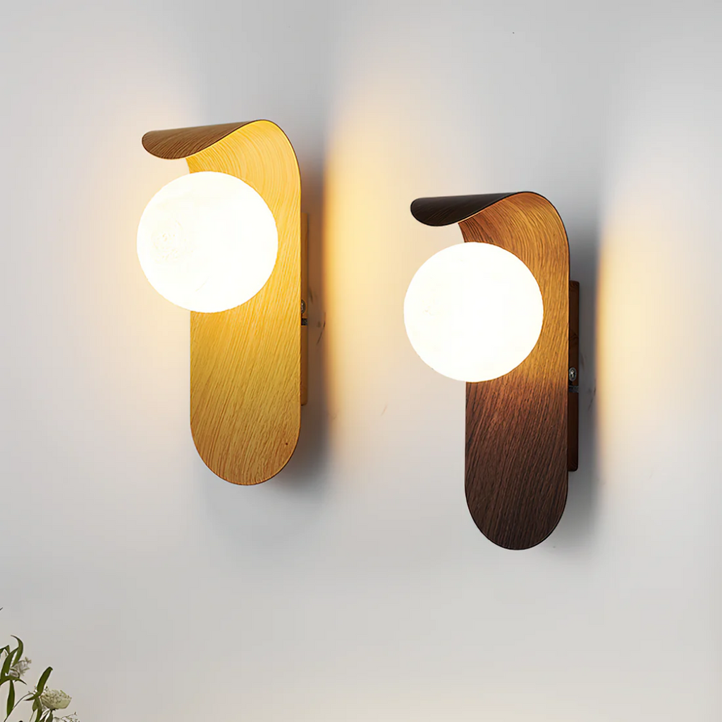 Scandinavian Wood Globe Wall Sconce LED - Image 5