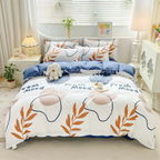 Botanical Print Duvet Cover Set Floral Pattern Bedding Collection Modern Bedroom Linen Set