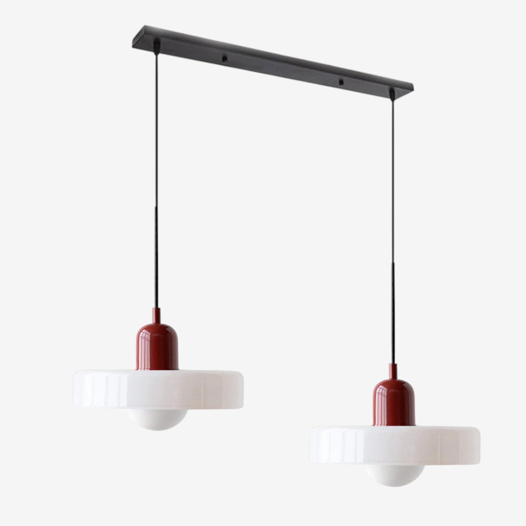 Double Glass Pendant Lamp – Retro Inspired Modern Dining Table Design