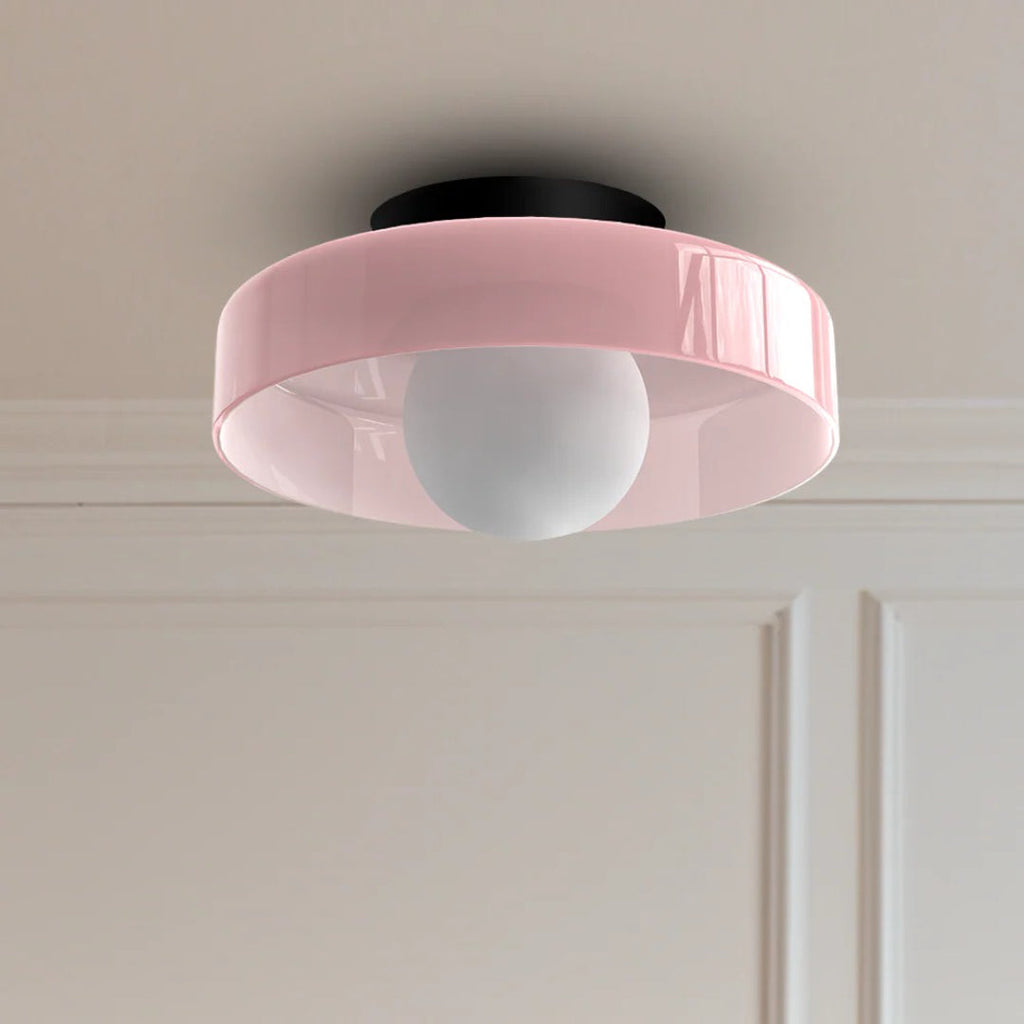 Round Metal Glass Light Fixture