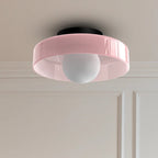 Round Metal Glass Light Fixture