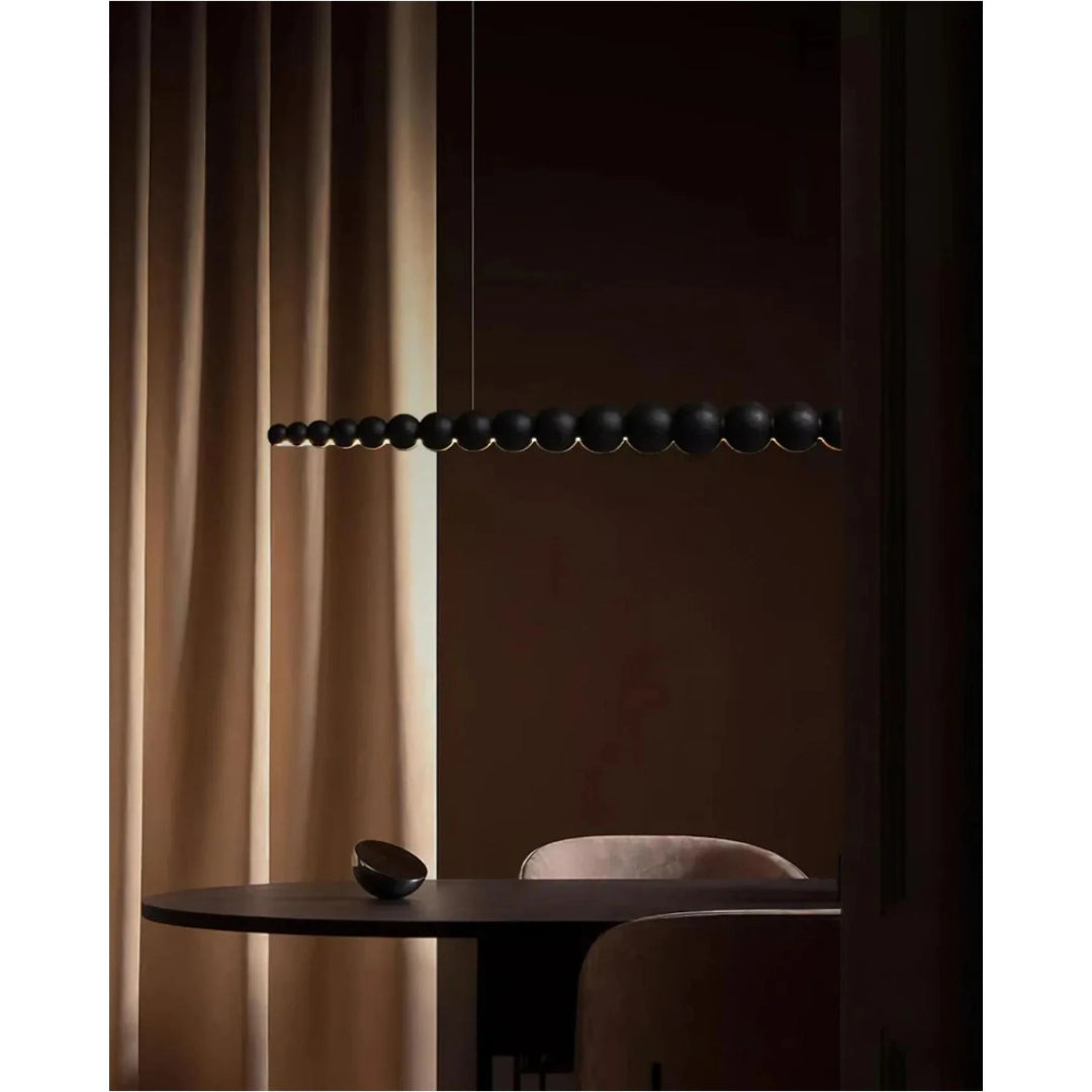 Minimalist Wooden Bead Pendant Light