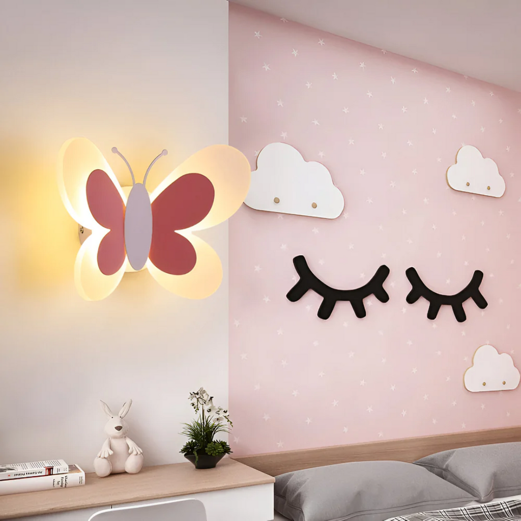 Butterfly LED Wall Light Kids Room Sconce Decorative Bedroom Accent Lamp