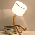Adjustable Wooden Table Lamp Articulated Desk Light Modern Bedside Reading Lamp
