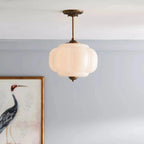 Vintage Ribbed Glass Ceiling Light