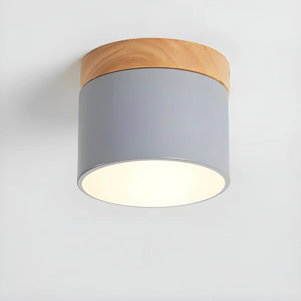 Nordic Wood Accent Ceiling Light Minimalist LED Flush Mount Lamp