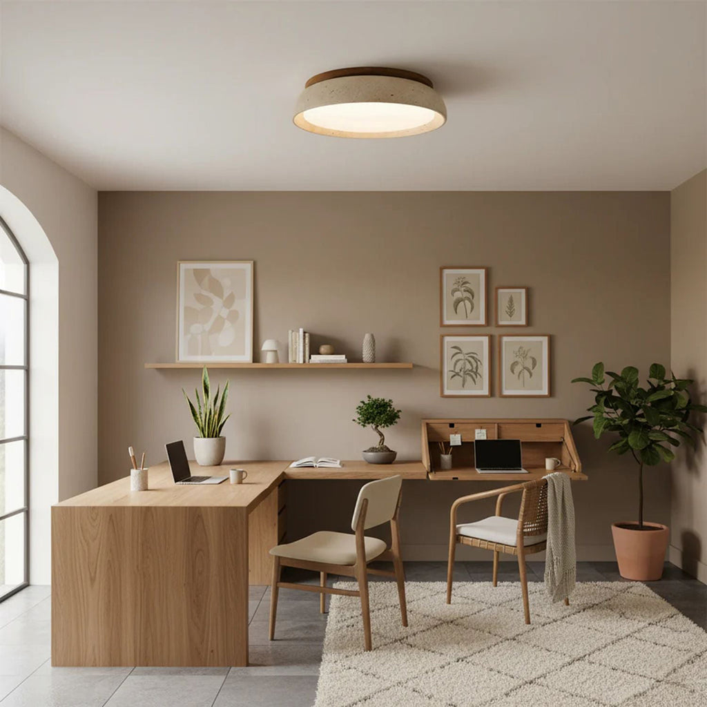 Minimalist Ceiling Lamp – Natural Finish Warm Interior Accent Design