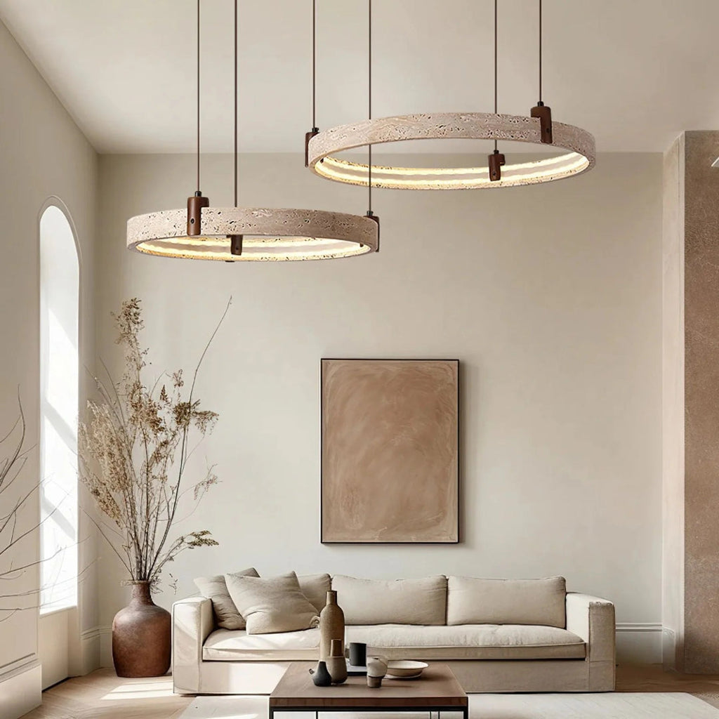 Stone Ring Pendant Light