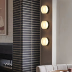 Round Wall Lamp – Amber Glass Minimalist Modern Accent Lighting