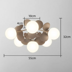 LED Ceiling Light Metal Glass and Acrylic Branch Design | Nature Inspired Style | Modern Botanical Interior Lighting
