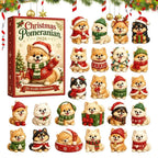 Dog Advent Calendar 2026, 24-day Christmas countdown with 24 pieces of cute 2D acrylic dog tree ornaments