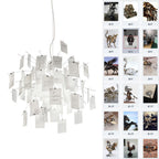Paper Chandelier Stainless Steel Pendant Light | Customizable DIY Design with A5 Paper Sheets | Multi Pattern Interior Light