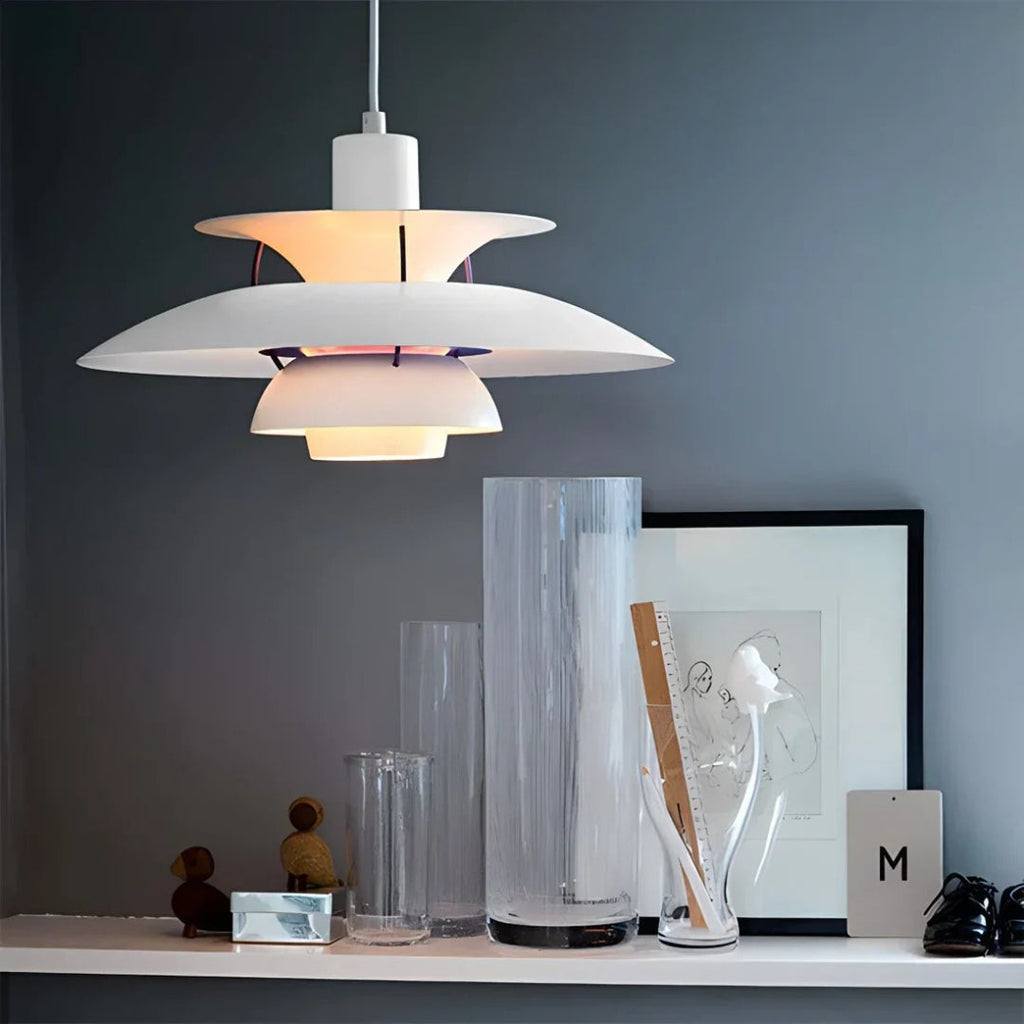 Contemporary Layered Metal Pendant Light