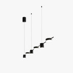 LED Pendant Light Metal Suspension | Modern Cubic Bar with Round Spotlights | 10-15m2 Coverage for Living Room and Bedroom