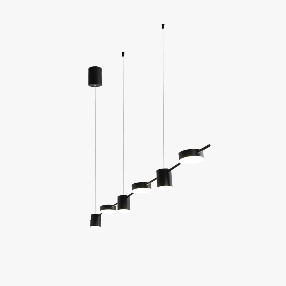 LED Pendant Light Metal Suspension | Modern Cubic Bar with Round Spotlights | 10-15m2 Coverage for Living Room and Bedroom