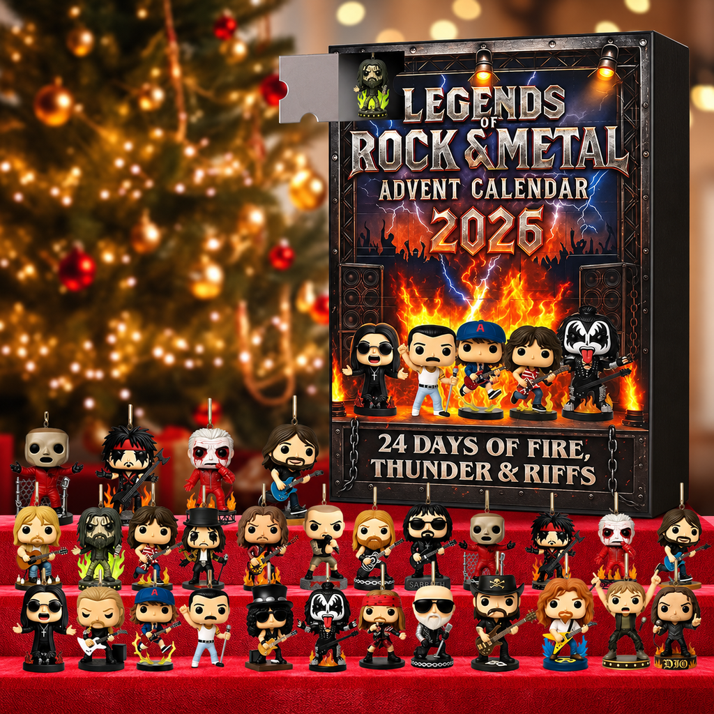 Rock Legends Advent Calendar 2026 | 24 Piece Music Icon Collectible Set with Rock Band Miniatures and Guitarist Figures
