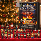 Rock Legends Advent Calendar 2026 | 24 Piece Music Icon Collectible Set with Rock Band Miniatures and Guitarist Figures