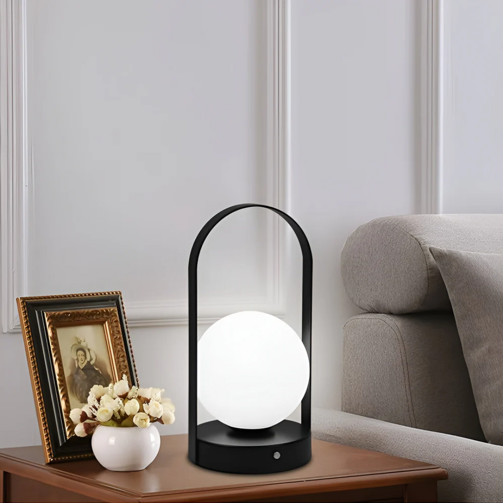 Modern Globe Table Lamp Rechargeable Wireless Bedside Accent Light