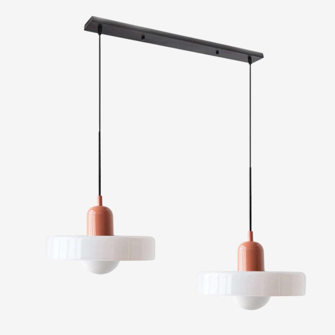 Double Glass Pendant Lamp – Retro Inspired Modern Dining Table Design