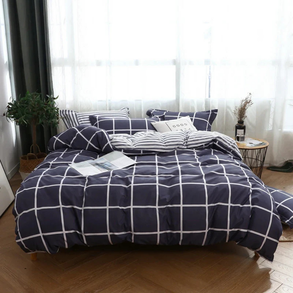Botanical Print Duvet Cover Set Floral Pattern Bedding Collection Modern Bedroom Linen Set