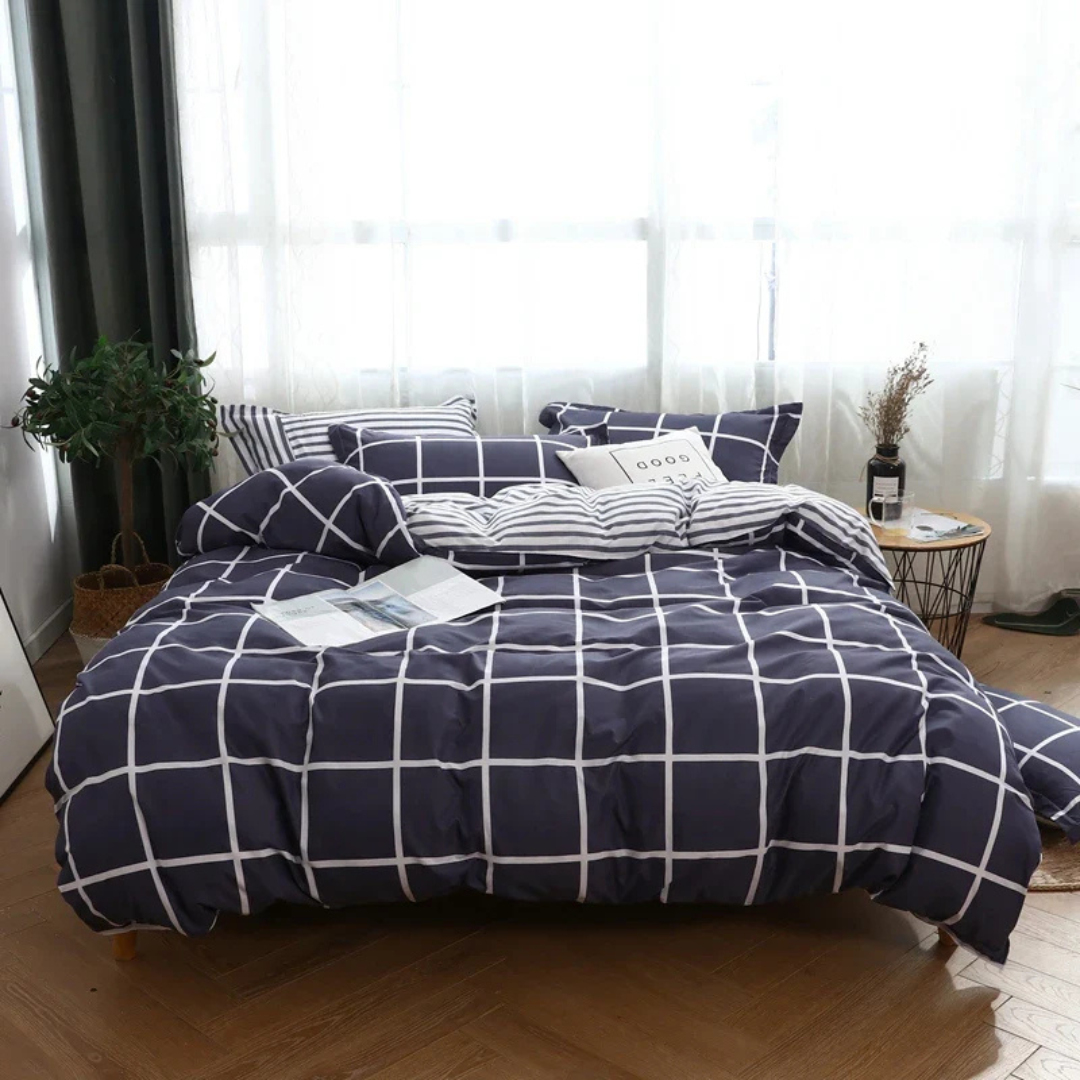Botanical Print Duvet Cover Set Floral Pattern Bedding Collection Modern Bedroom Linen Set