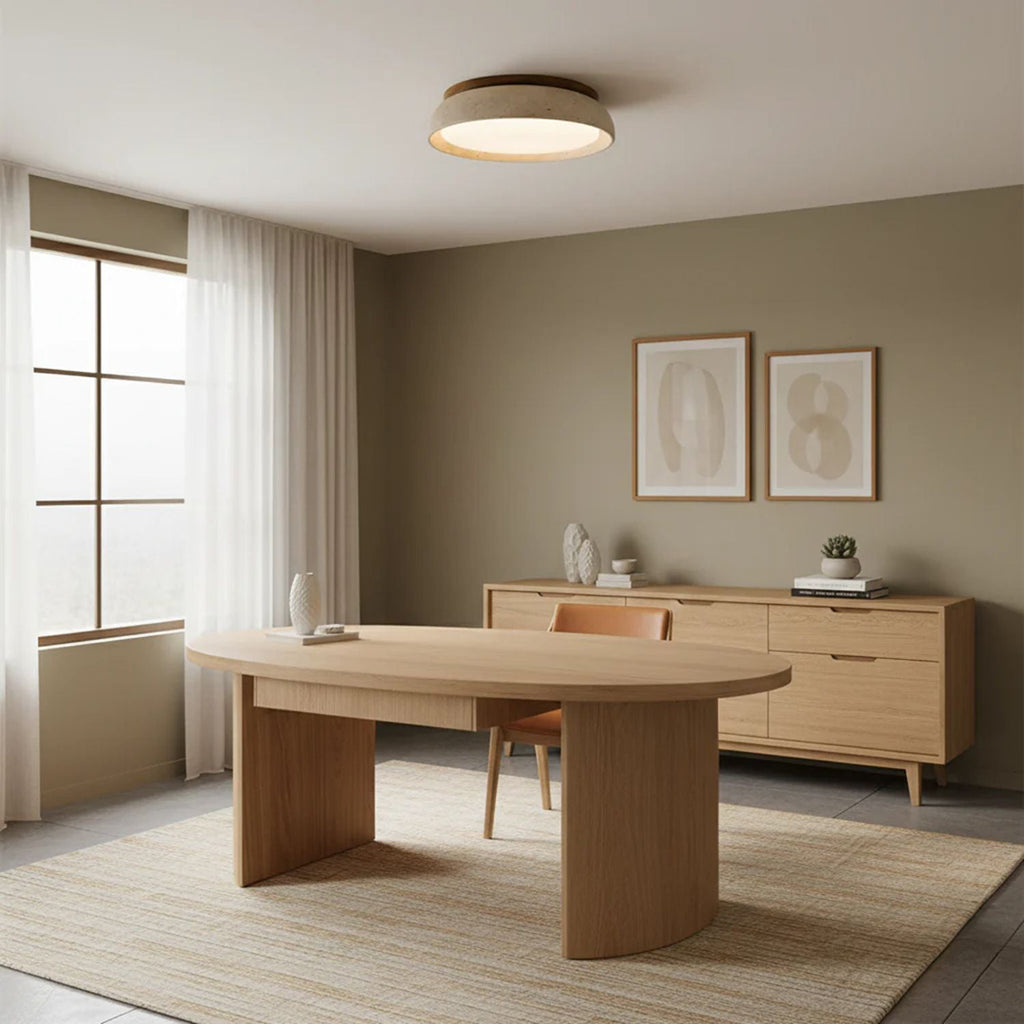 Minimalist Ceiling Lamp – Natural Finish Warm Interior Accent Design