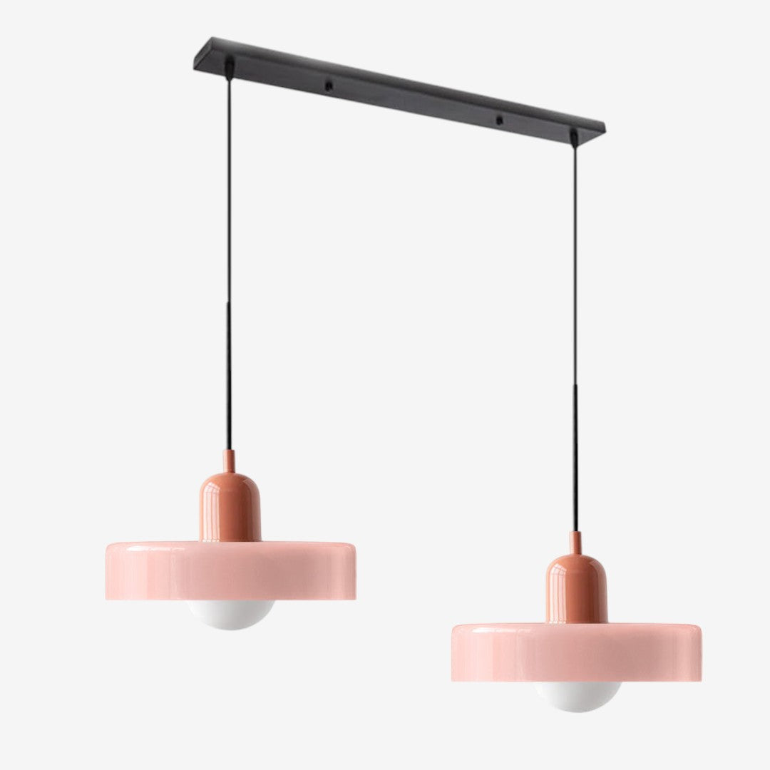 Double Glass Pendant Lamp – Retro Inspired Modern Dining Table Design