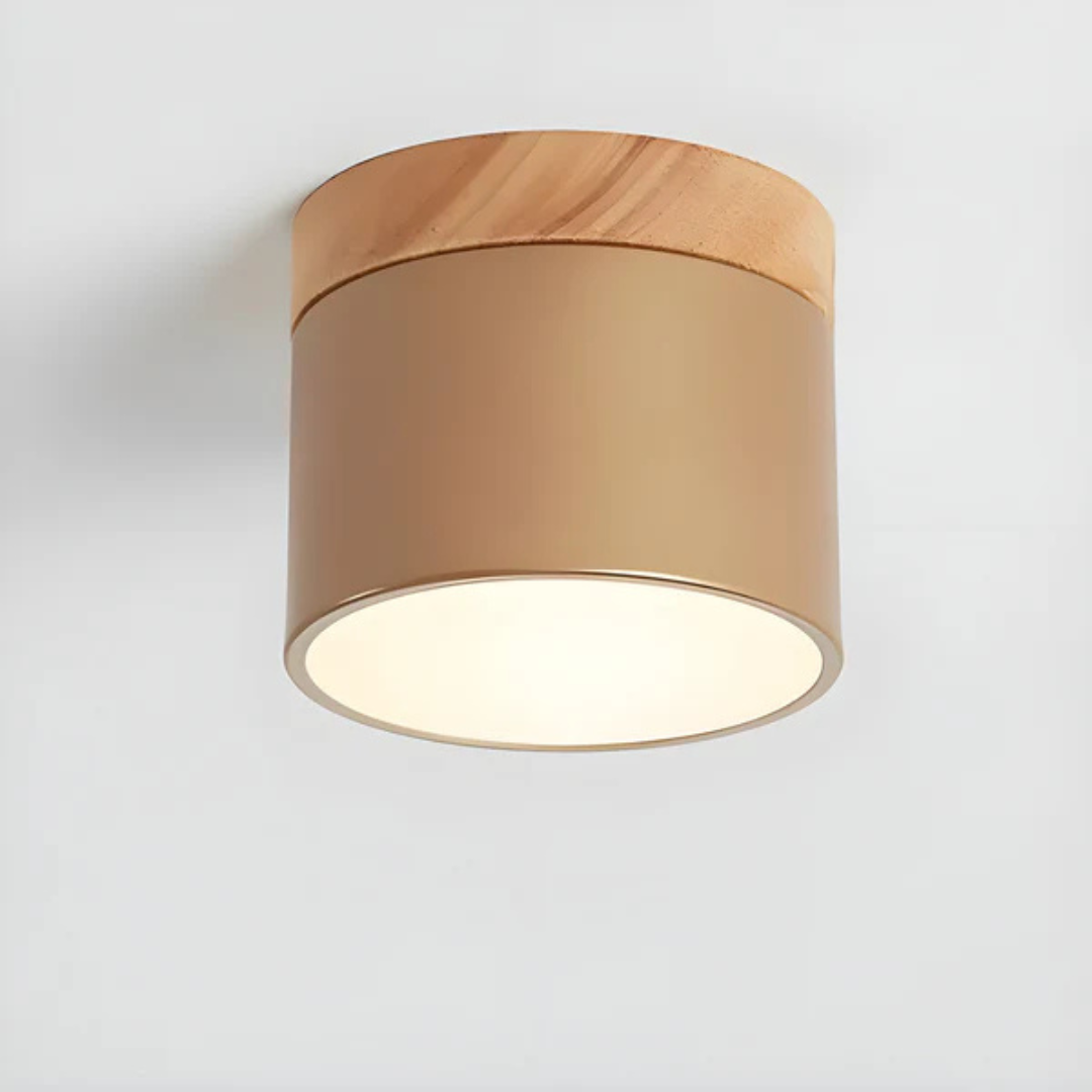 Nordic Wood Accent Ceiling Light Minimalist LED Flush Mount Lamp