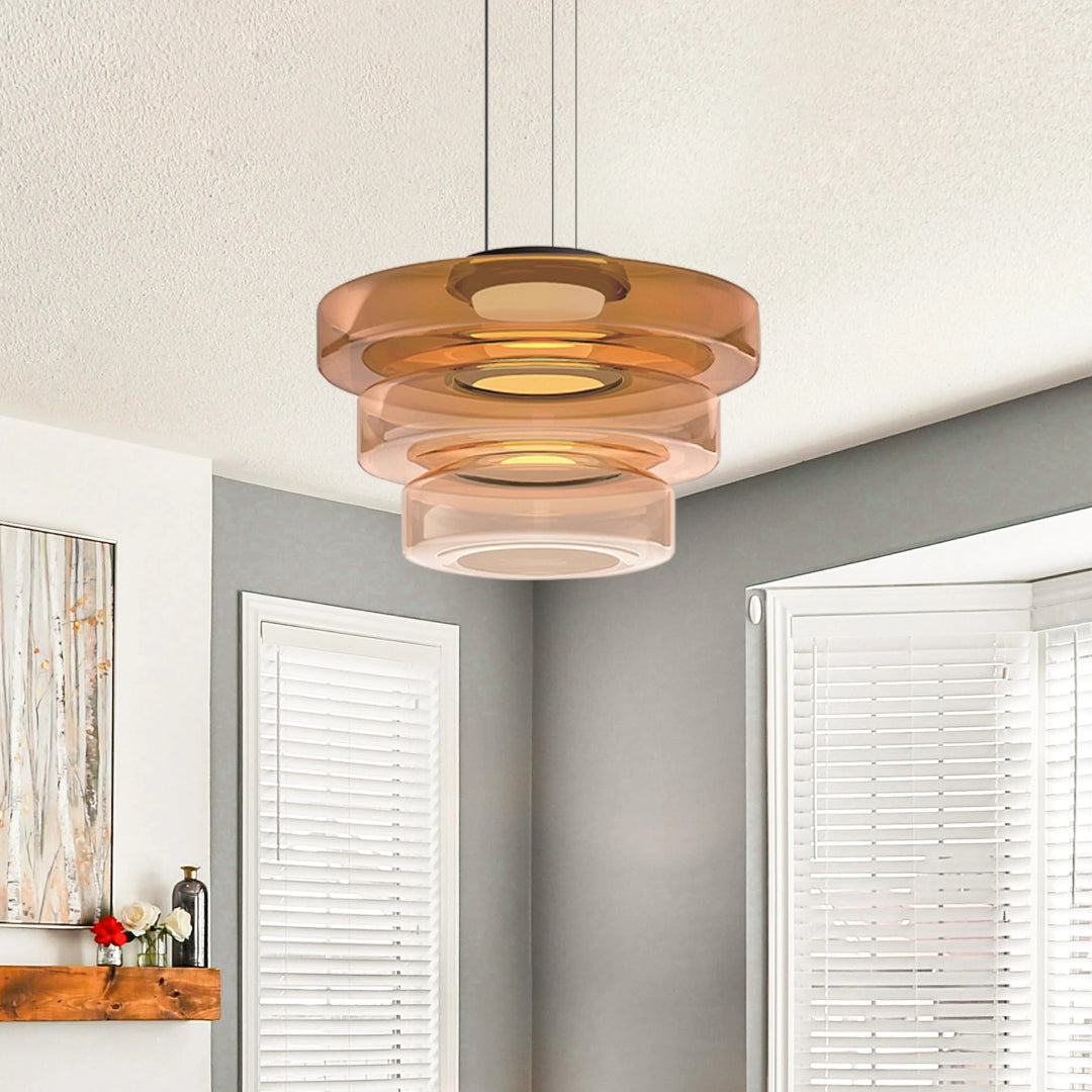 Layered Glass LED Pendant Light
