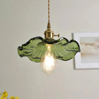 Vintage Floral Glass Pendant Light