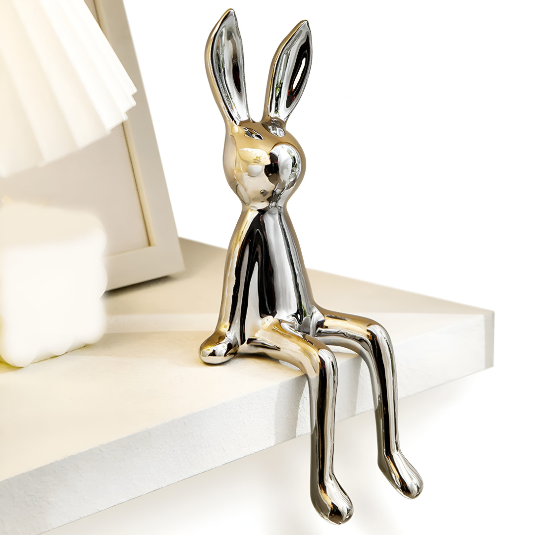 Ceramic Rabbit Figurine Modern Decorative Bunny Sculpture
