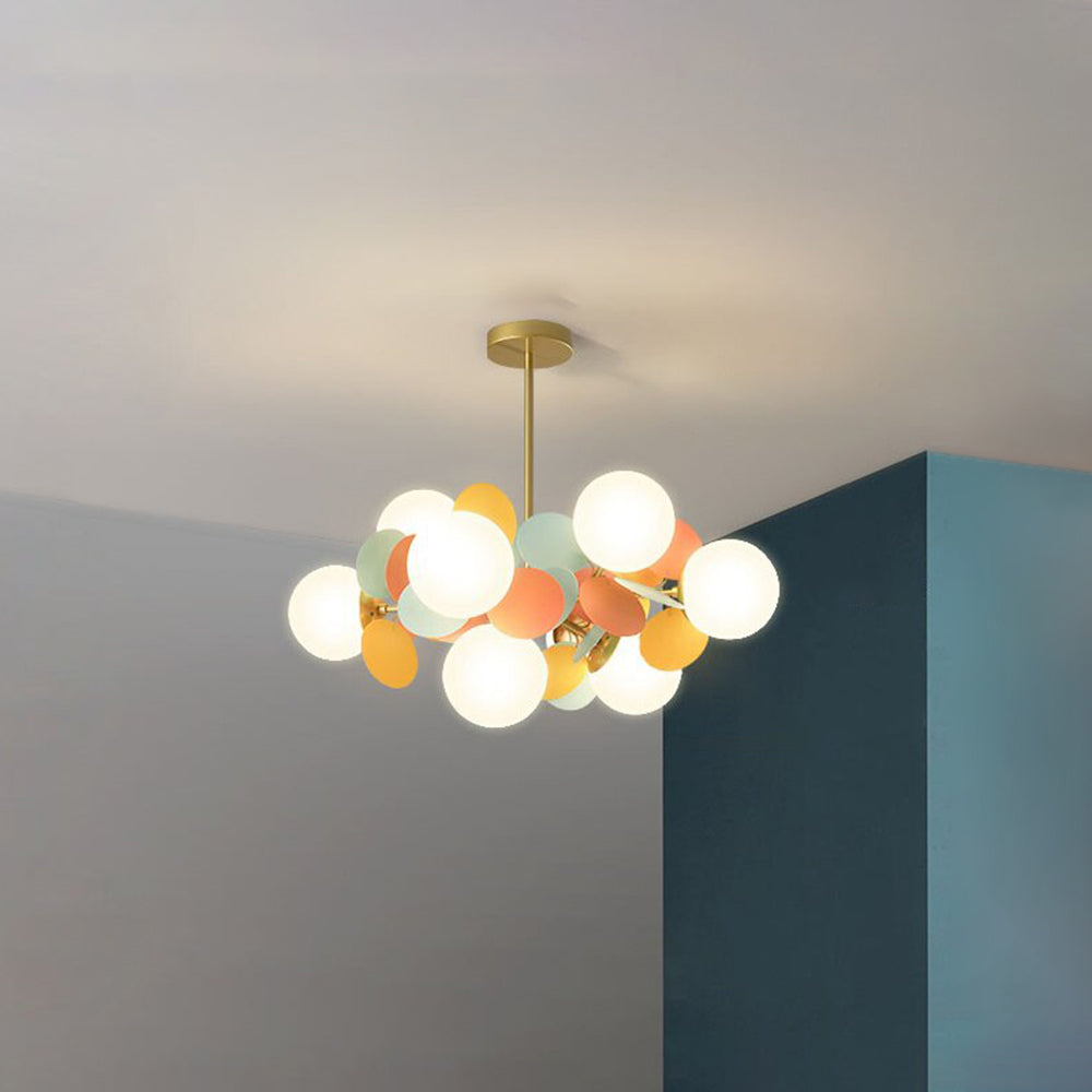 LED Ceiling Light Metal Glass and Acrylic Branch Design | Nature Inspired Style | Modern Botanical Interior Lighting