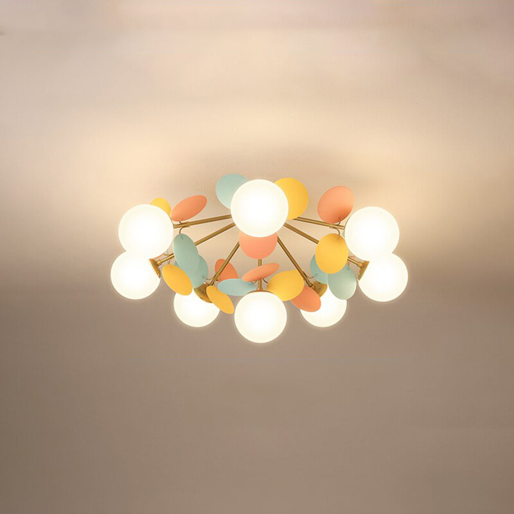 LED Ceiling Light Metal Glass and Acrylic Branch Design | Nature Inspired Style | Modern Botanical Interior Lighting