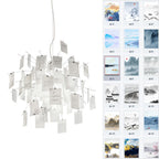 Paper Chandelier Stainless Steel Pendant Light | Customizable DIY Design with A5 Paper Sheets | Multi Pattern Interior Light