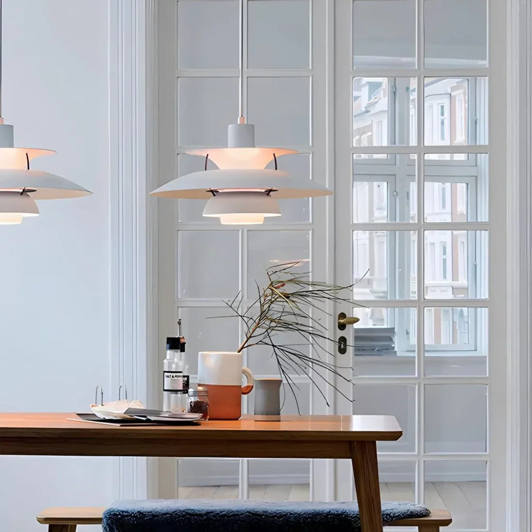 Contemporary Layered Metal Pendant Light