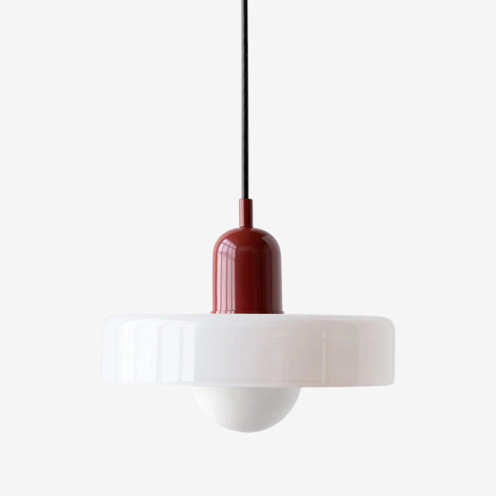 Bauhaus Colored Glass Pendant Lamp – Geometric Stacked Suspension Light