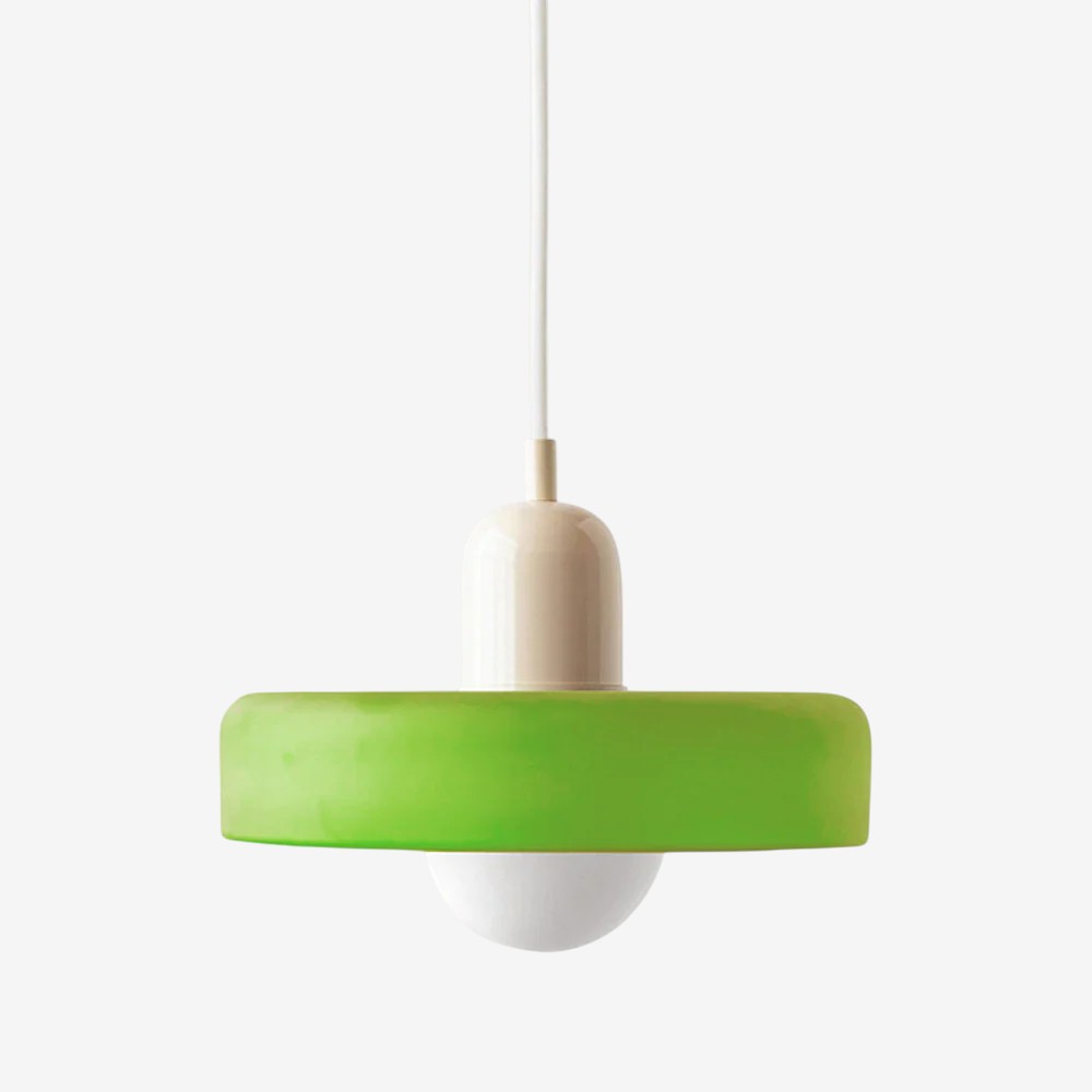 Bauhaus Colored Glass Pendant Lamp – Geometric Stacked Suspension Light