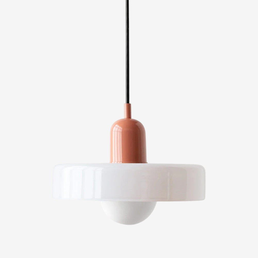 Bauhaus Colored Glass Pendant Lamp – Geometric Stacked Suspension Light