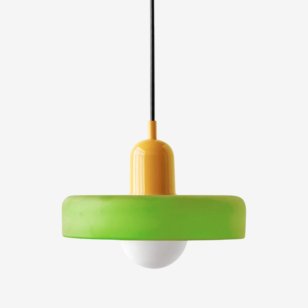 Bauhaus Colored Glass Pendant Lamp – Geometric Stacked Suspension Light