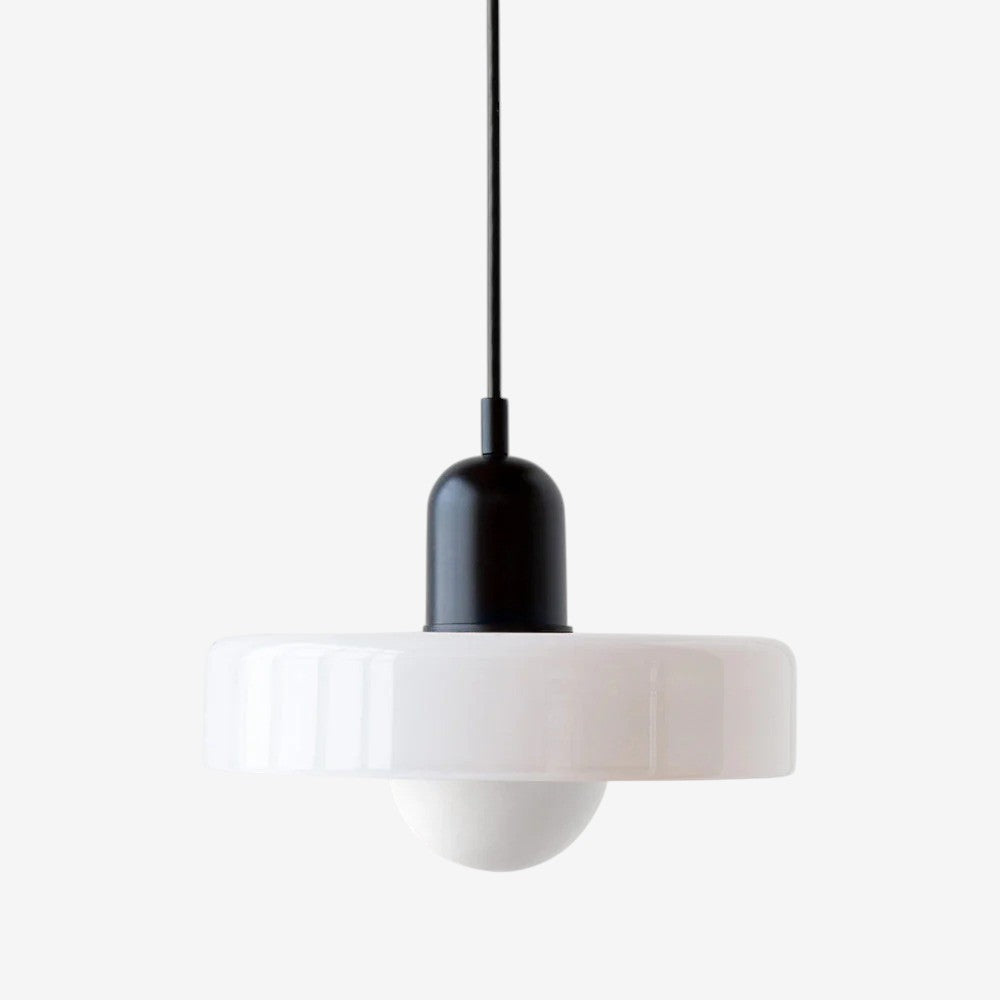Bauhaus Colored Glass Pendant Lamp – Geometric Stacked Suspension Light
