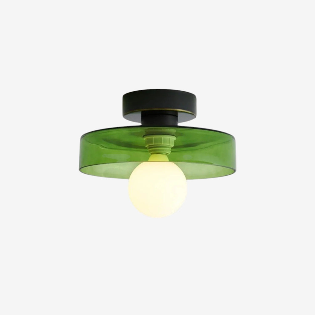 French Bauhaus Ceiling Lamp – Geometric Glass Flush Mount Fixture