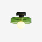 French Bauhaus Ceiling Lamp – Geometric Glass Flush Mount Fixture