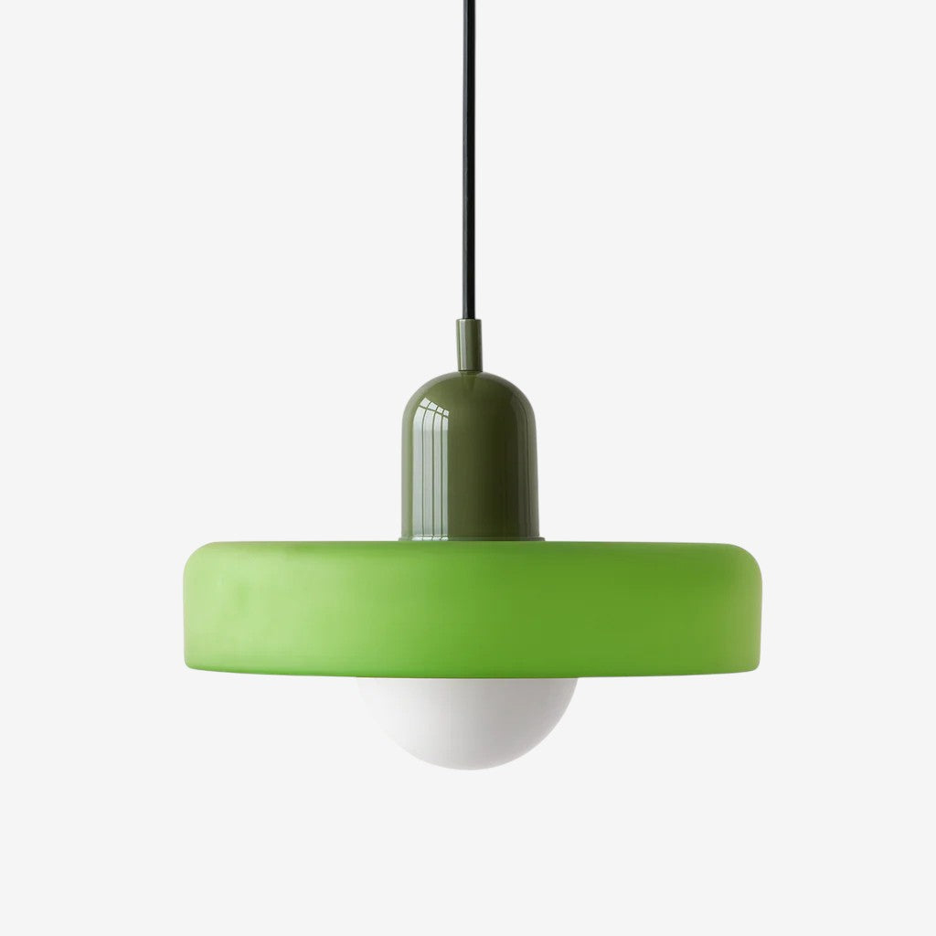 Bauhaus Colored Glass Pendant Lamp – Geometric Stacked Suspension Light