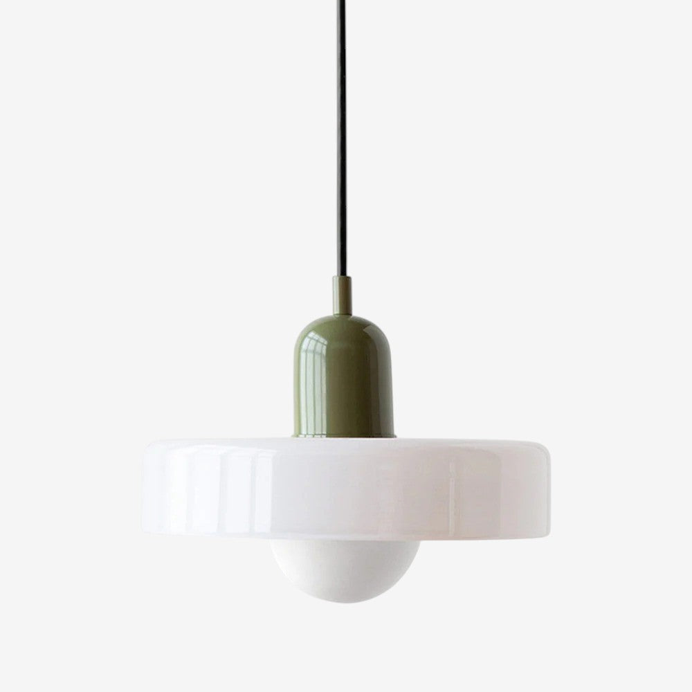 Bauhaus Colored Glass Pendant Lamp – Geometric Stacked Suspension Light