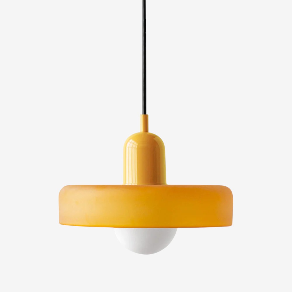 Bauhaus Colored Glass Pendant Lamp – Geometric Stacked Suspension Light