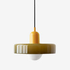 Bauhaus Colored Glass Pendant Lamp – Geometric Stacked Suspension Light