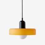 Bauhaus Colored Glass Pendant Lamp – Geometric Stacked Suspension Light