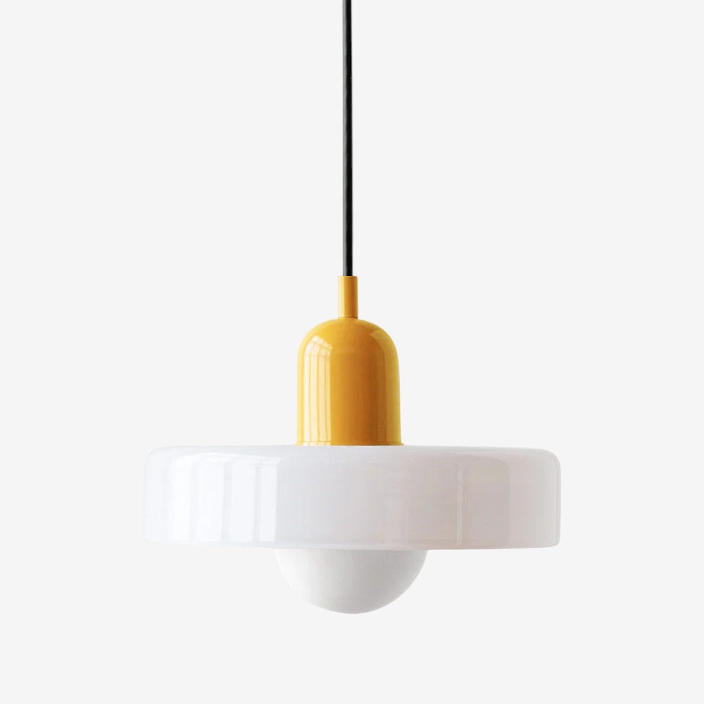 Bauhaus Colored Glass Pendant Lamp – Geometric Stacked Suspension Light